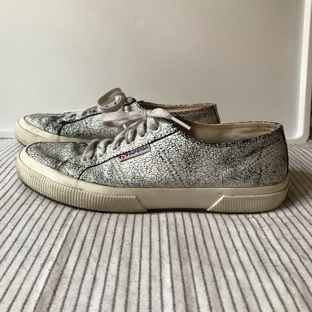 SUPERGA crackle texture sneakers SZ 8 1/2